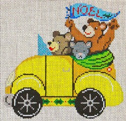 Yellow VW Bug w/Bears 