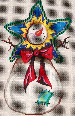 Snowman with Red Bow Ornament