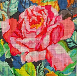 Red Rose on Greenery 