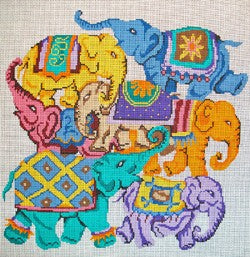 Multi-Colored Elephant Collage