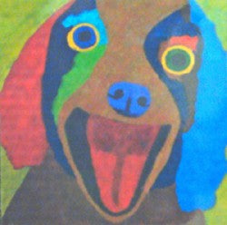 Dog, Go To The Park, On Green - 8x8
