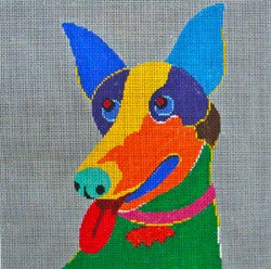 Pointy Ears on Gray - 8x8