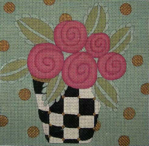 Flowers In A Checkered Vase