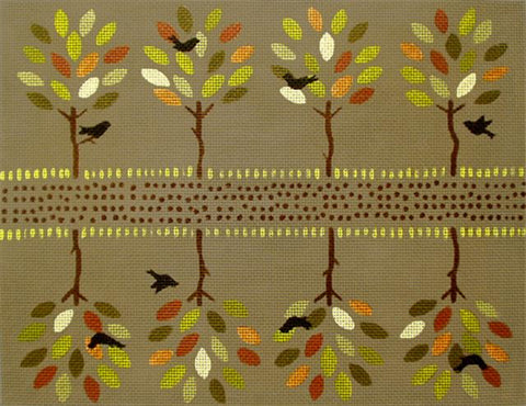 Autumn Trees Seasonal 2-Sided Clutch