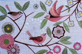 Pink Folk Birds