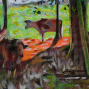Miller Two Cows in Woods