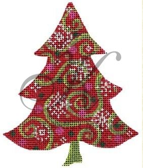 Red Snowflakes & Swirlz Tree