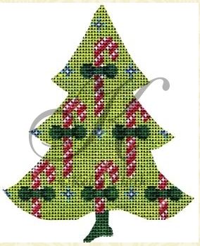Candy Canes on a Chartreuse Tree