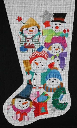 Multi Snowmen Stocking