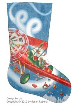 Flying High Santa  Stocking - 13ct
