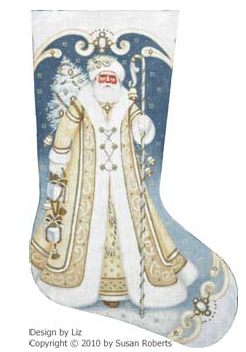 Golden Santa Stocking - 13ct