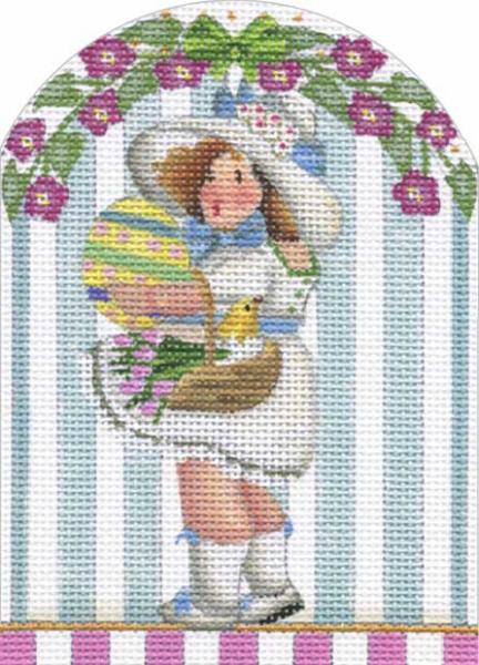 Blue Ribbon Bonnet Girl