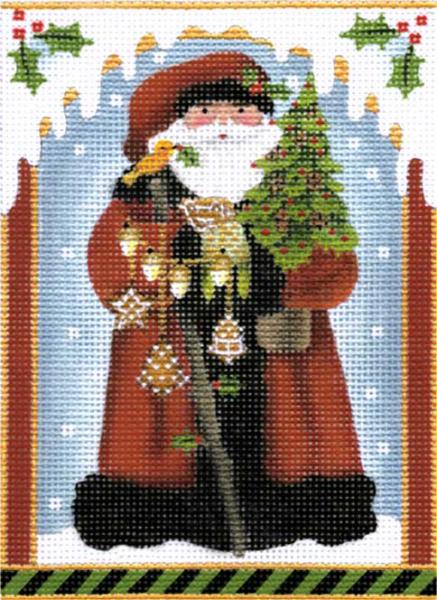Wild Wood Santa Ornament