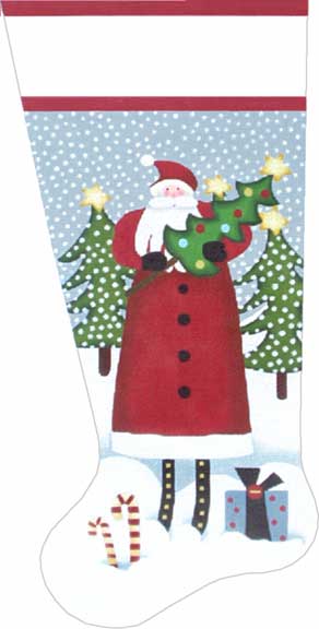 Homespun Santa Stocking