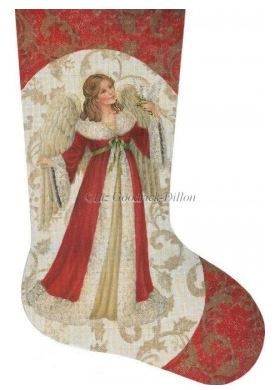 Red Angel With Dove Stocking