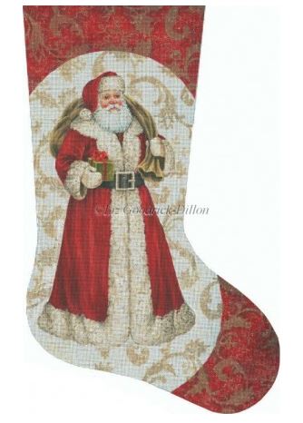Red Santa with Green Gift Stocking