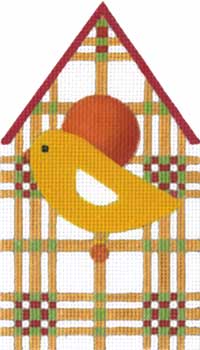 Bright Plaid Birdhouse
