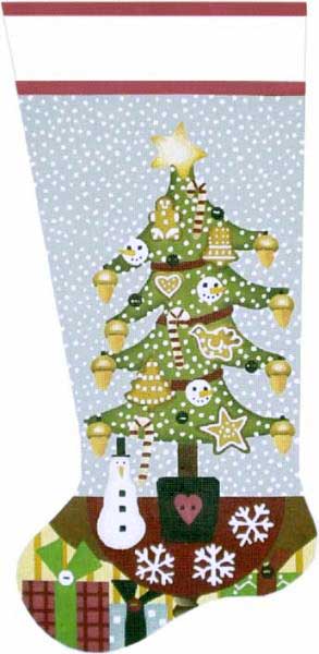 Homespun Christmas Tree Stocking