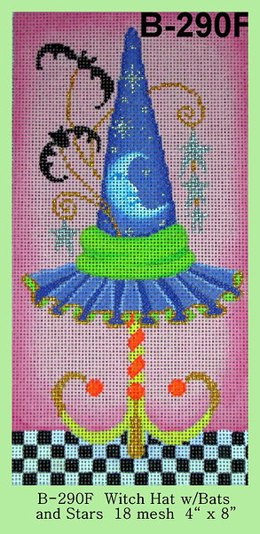 Witch Hat with Bats and Stars