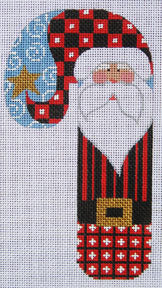 Striped Santa Candy Cane Ornament
