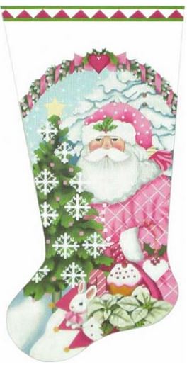 Big Pink Santa Sock