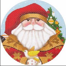 Golden Star Santa Ornament