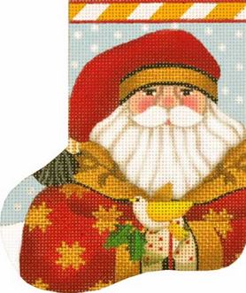 Golden Star Santa Mini-Sock