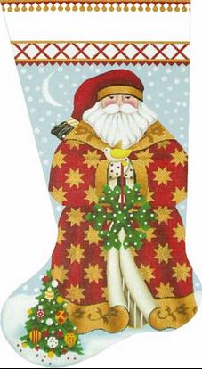Gold Star Santa Stocking