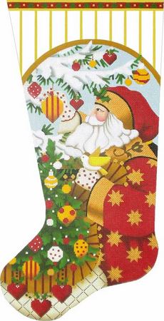 Big Golden Star Santa Stocking
