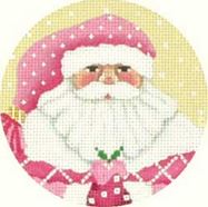 Pink Santa Ornament