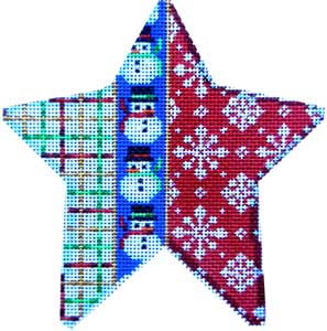 Tattersall/Snowmen/Snowflakes Star Ornament