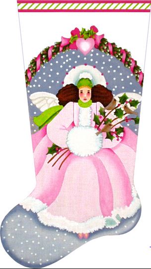 Pink Winter Angel Stocking