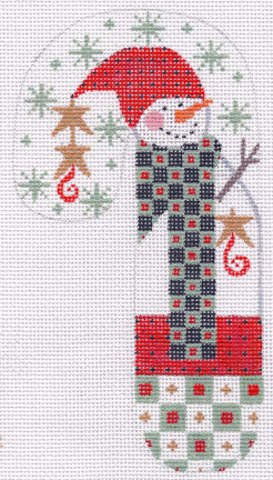 Snowman Candy Cane Ornament