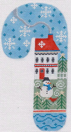 House Candy Cane Ornament