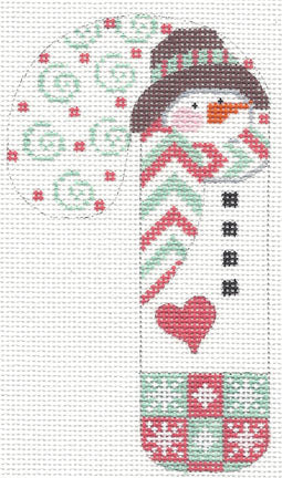 Snowman with hat Candy Cane Ornament