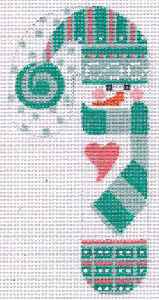Snowman w/Scarf Candy Cane Ornament