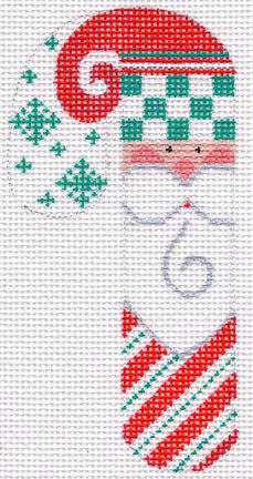 Striped Santa Candy Cane Ornament