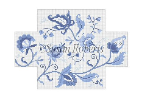 Crewel Floral Blues Brickcover