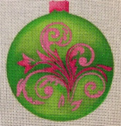 Green with Pink Flower