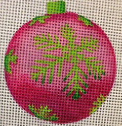 Pink with Green Snowflake
