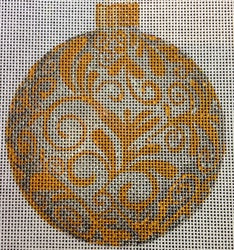 Silver with Gold Scroll