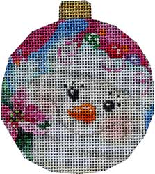 Snowlady Round Poinsettia Ornament