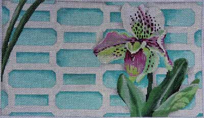Orchid on Aqua Lattice 2