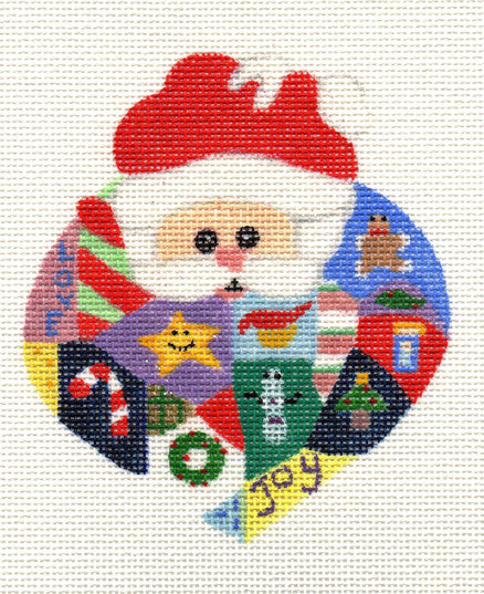 Patchwork Santa Ornament