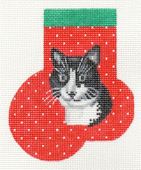 Tuxedo Cat Mini Sock