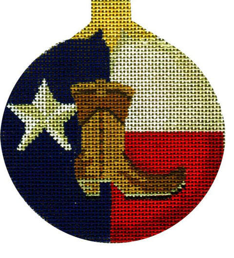 Texas Lone Star Ball Boot Ornament