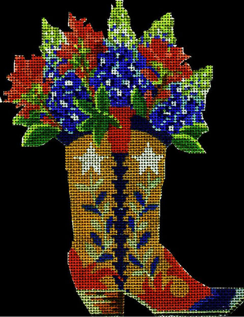 Boot with Bonnets and Indian Paintbrush