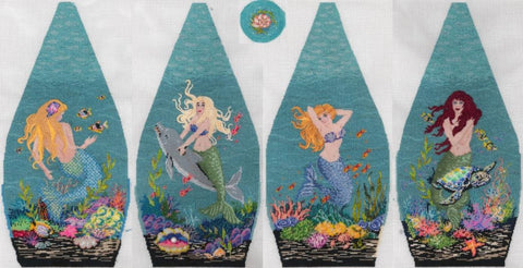 Mermaid Tuffet (4 tuffet pieces and button)