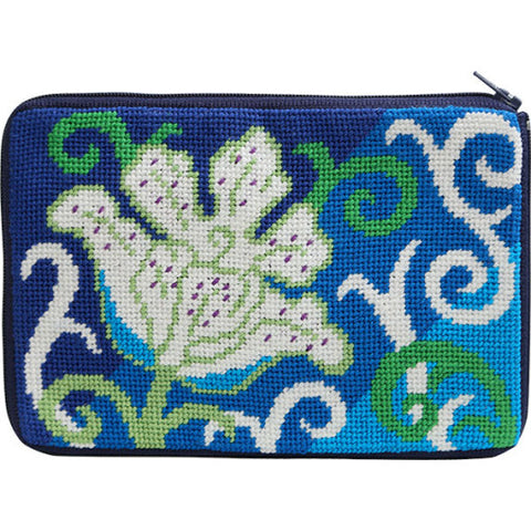 White Tulip Stitch n Zip Purse
