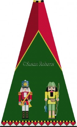 Trumpeter and Fisherman Nutcracker Tree Skirt Panel (with background)